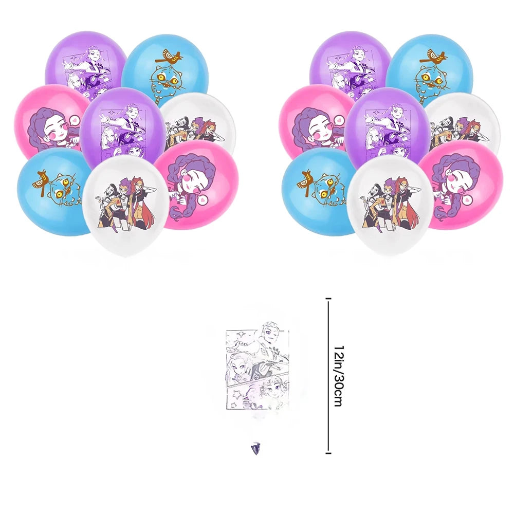 Kit de Vaisselle de Fête KPop Demon-Hunters HUNTR/X & Saja Boys - Décoration Anniversaire Thème K-Pop