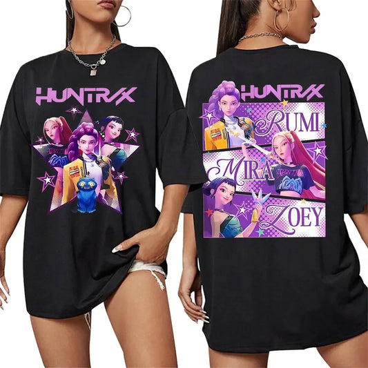 T-shirt Oversize K-Pop Unisexe – Style Streetwear Y2K, Impression Graphique Haute Qualité