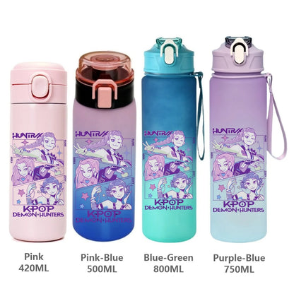 Gourde KPop Demon-Hunters HUNTR/X (Rumi, Mira, Zoey) - Bouteille Sport Isotherme ou Dégradée
