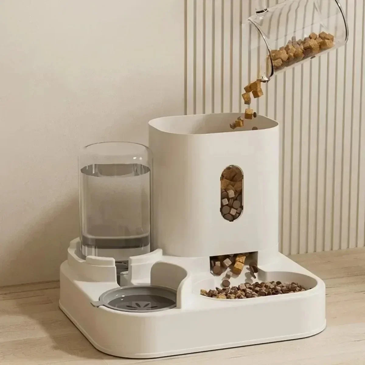Distributeur Automatique 2 en 1 pour Chat et Chien – Fontaine à Eau + Réservoir de Croquettes