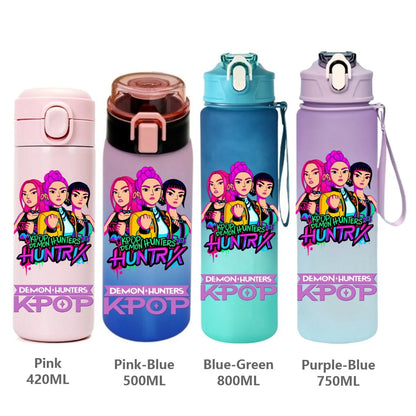 Gourde KPop Demon-Hunters HUNTR/X (Rumi, Mira, Zoey) - Bouteille Sport Isotherme ou Dégradée