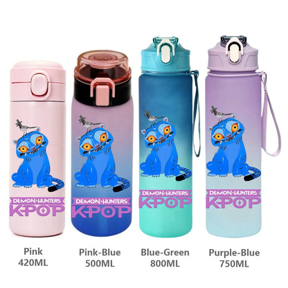 Gourde KPop Demon-Hunters HUNTR/X (Rumi, Mira, Zoey) - Bouteille Sport Isotherme ou Dégradée