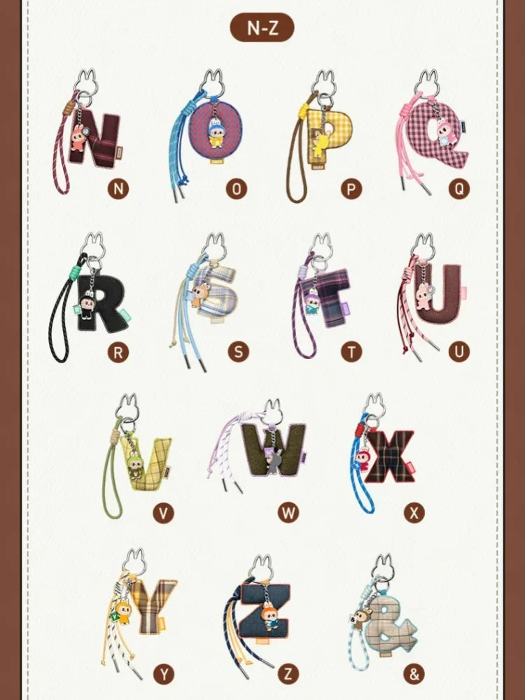 POP MART LABUBU - Porte-clés Mystère Lettre de l'Alphabet