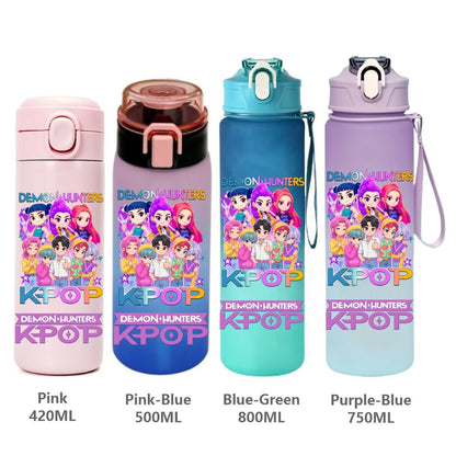 Gourde KPop Demon-Hunters HUNTR/X (Rumi, Mira, Zoey) - Bouteille Sport Isotherme ou Dégradée