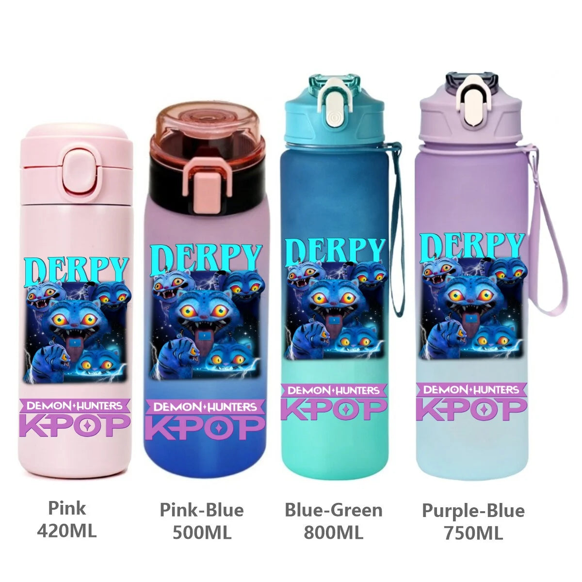 Gourde KPop Demon-Hunters HUNTR/X (Rumi, Mira, Zoey) - Bouteille Sport Isotherme ou Dégradée