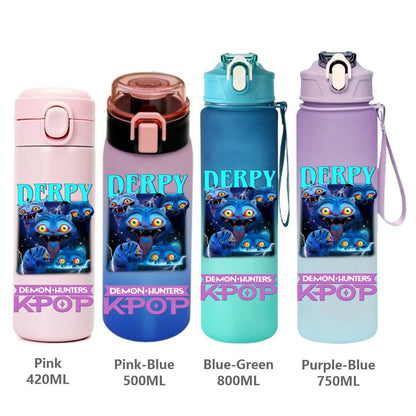 Gourde KPop Demon-Hunters HUNTR/X (Rumi, Mira, Zoey) - Bouteille Sport Isotherme ou Dégradée