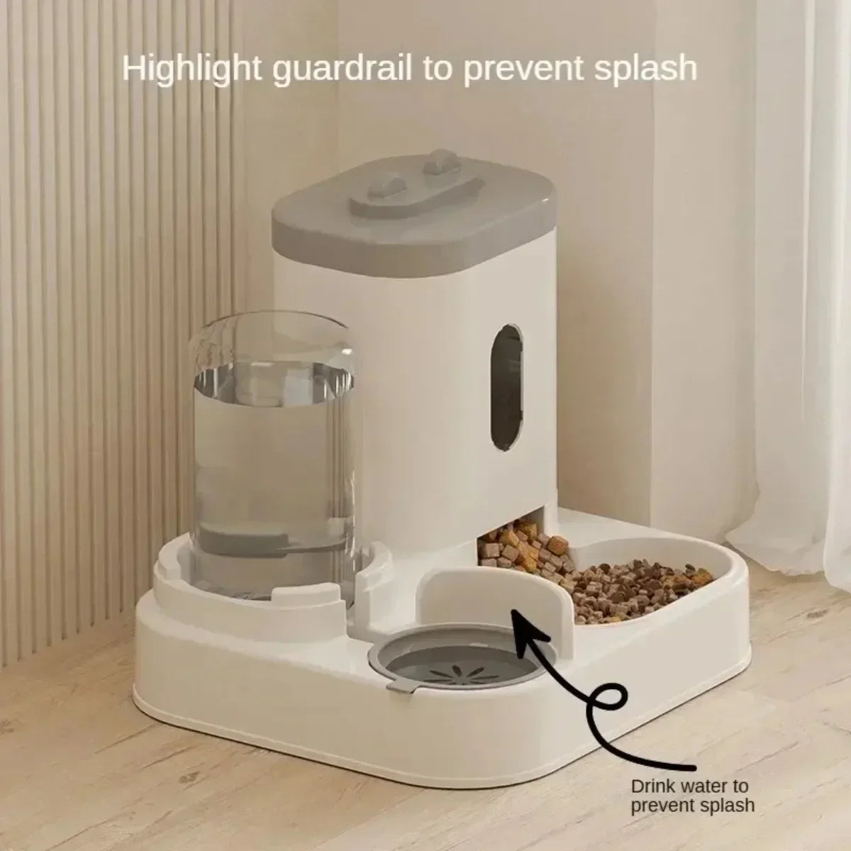 Distributeur Automatique 2 en 1 pour Chat et Chien – Fontaine à Eau + Réservoir de Croquettes