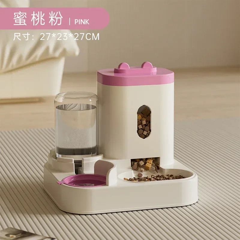 Distributeur Automatique 2 en 1 pour Chat et Chien – Fontaine à Eau + Réservoir de Croquettes