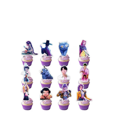 Kit de Vaisselle de Fête KPop Demon-Hunters HUNTR/X & Saja Boys - Décoration Anniversaire Thème K-Pop