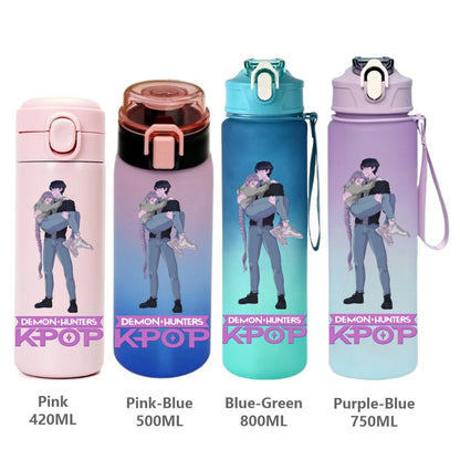 Gourde KPop Demon-Hunters HUNTR/X (Rumi, Mira, Zoey) - Bouteille Sport Isotherme ou Dégradée